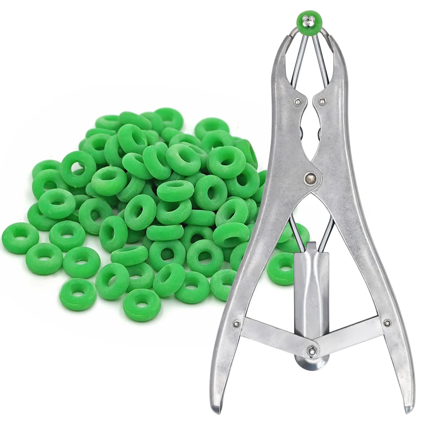 Stainless Steel Sheep Broken Tail Castration Forceps Expansion Clamp Elasticity Rubber Castration Rings Farm Animal Bloodless