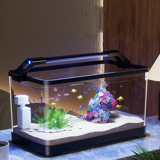 Acrylic Aquariums Small Fish Tank Household Desktop Decoration Fishbowl Transparent Aquarium Fish Breeder Box with Light