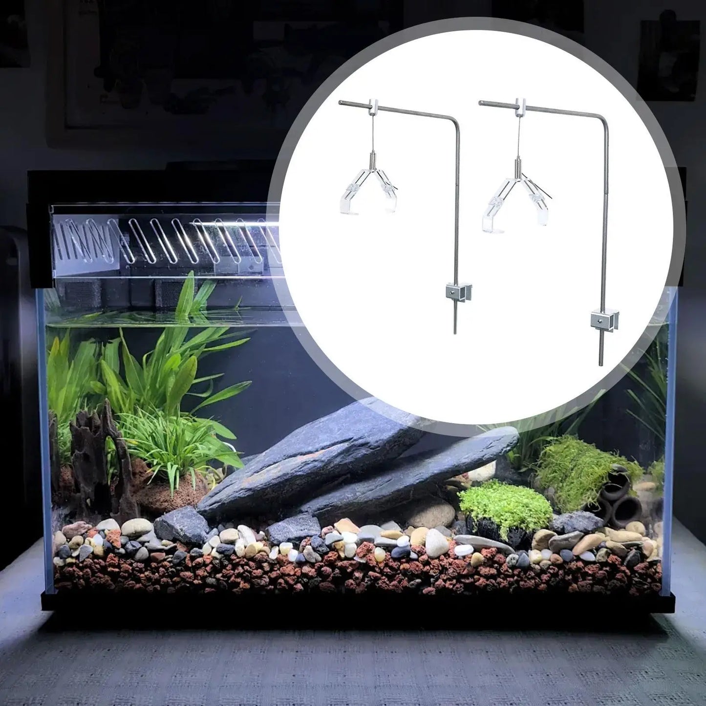 2Pcs Aquatic Plant Lighting Holder, Aquarium Light Bracket Mount for Marine Tanks, Fish, Aquatic Plants, Saltwater