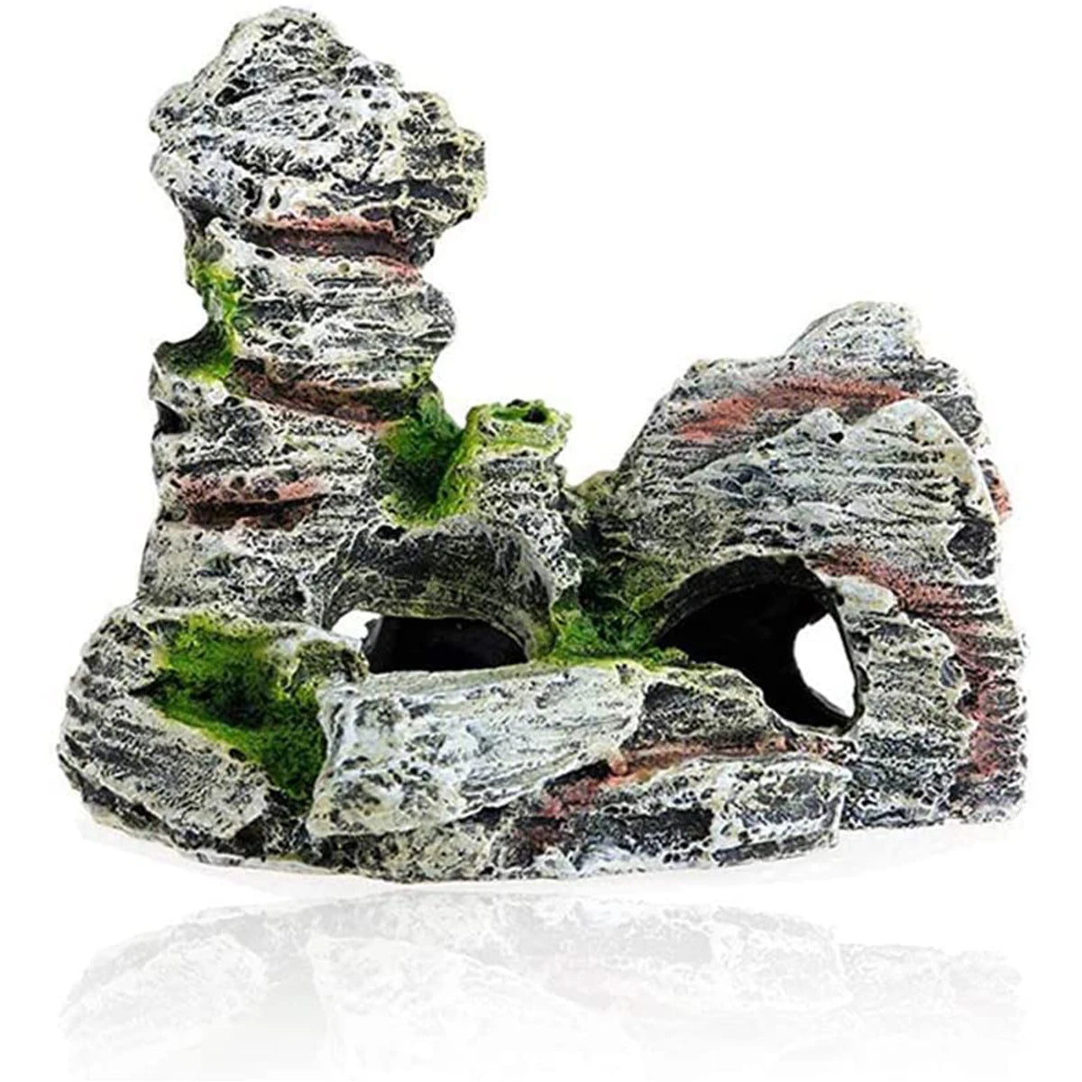 Artificial Moss Hiding Cave Mountain View Underwater Fish Tank Ornament Landscaping Craft Living Room Resin Aquarium Rockery