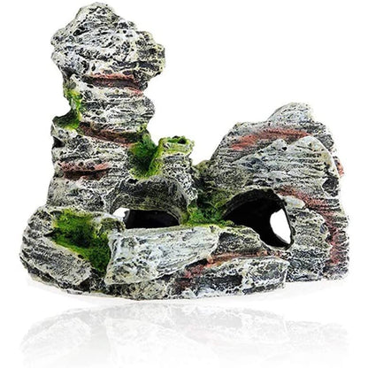 Artificial Moss Hiding Cave Mountain View Underwater Fish Tank Ornament Landscaping Craft Living Room Resin Aquarium Rockery