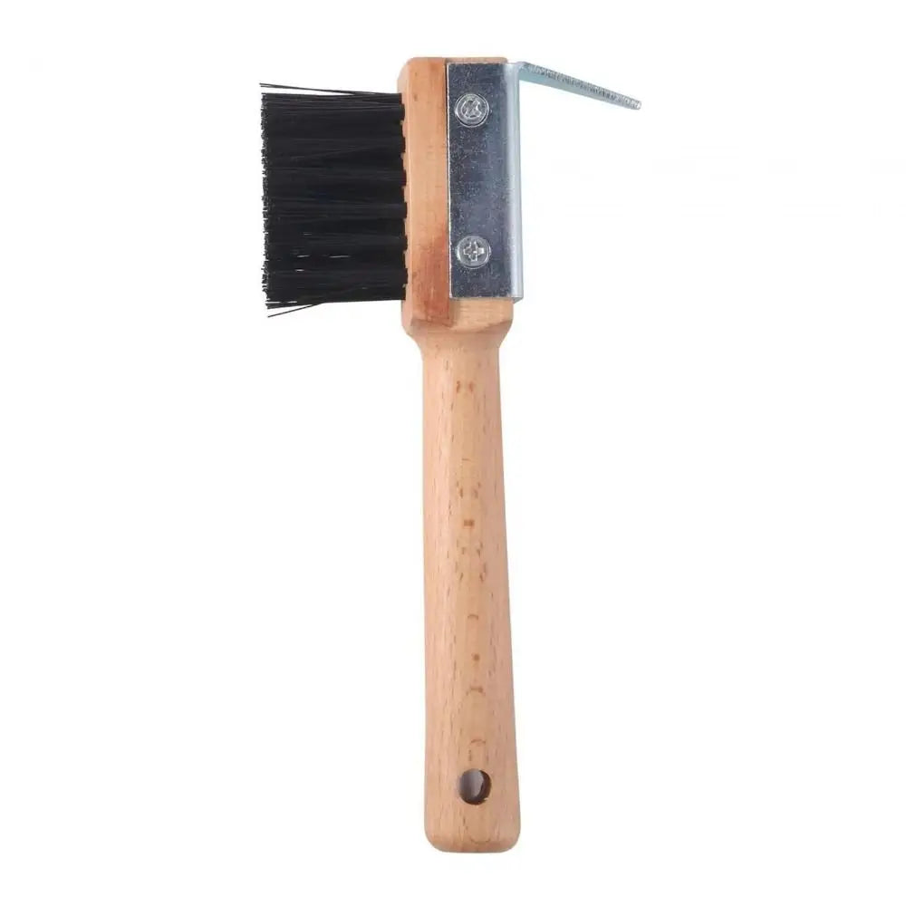 Wooden Handle Horses Hoof Pick Grooming Brush Farming Tools Hoof Cleaning Brush Trimming Stainless Steel Horses Grooming Pick