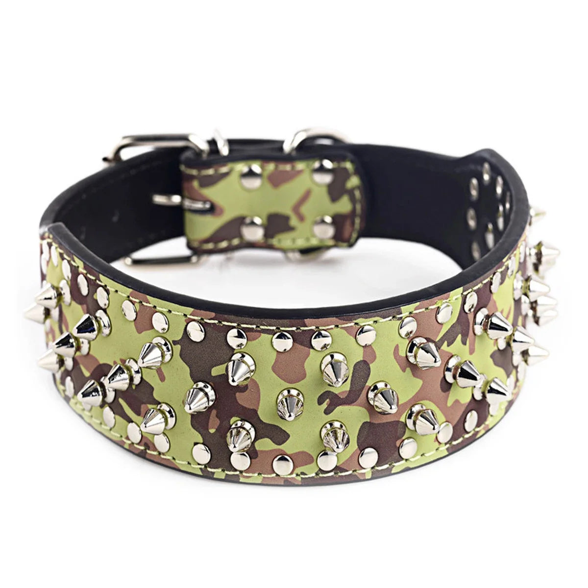 Skull Spiked Studded Leather Dog Collar For Medium Large Dogs Bulldog Adjustable Anti-Bite Neck Strap Collars Leash Accessories
