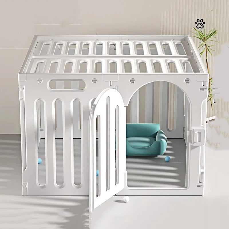 Large Space Dog House Isolation Protecting Dog Fences Indoor Dog Specific Fence Free DIY Assembly Pet Fence with Lid Design