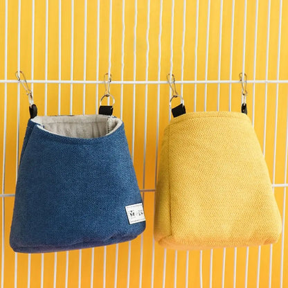 Opening Winter Sugar Glider Pouch Cloth/Plush Hanging Hamster Hanging Bed Soft with Hook Squirrel Bed Cage Autumn