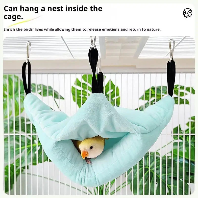 Pet Bird Parrot Hangable Cages Warm Hammock Hut Tent Warm Durable Wear-resistant Hanging Cave Sleeping Hatching Cage Decoration