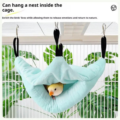 Pet Bird Parrot Hangable Cages Warm Hammock Hut Tent Warm Durable Wear-resistant Hanging Cave Sleeping Hatching Cage Decoration