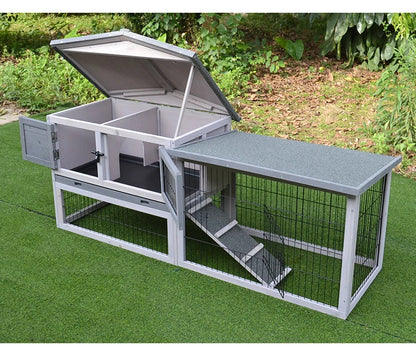 Rabbit Cage Large Size Rabbit Hutch House Breeding Cage Home Tent Villa Rainproof Antiseptic Yard Balcony Double Garden