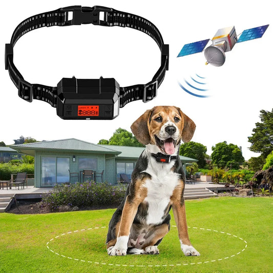 Electric Wireless GPS Dog Fence, Safe Dog Containment System GPS Boundary, Radius up to 999 Yards, Waterproof Training Collar