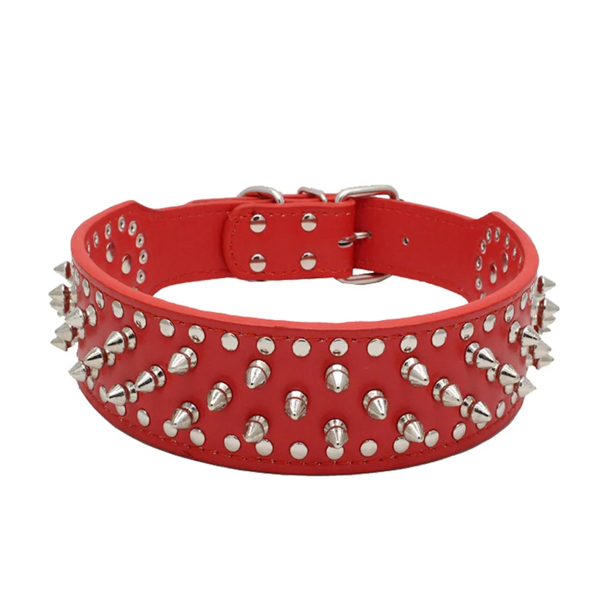Skull Spiked Studded Leather Dog Collar For Medium Large Dogs Bulldog Adjustable Anti-Bite Neck Strap Collars Leash Accessories