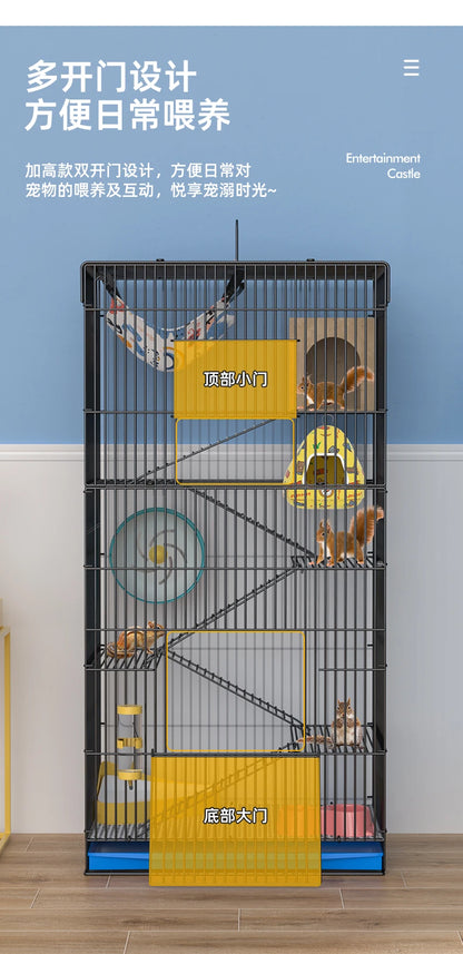‌Jumbo Hedgehog Sugar Glider Cage - Reinforced Escape-Proof Habitat, Chew-Resistant Large Base for Rats Hamsters