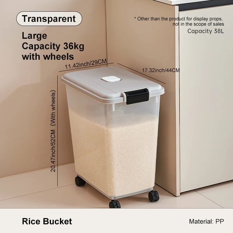Rice bucket Household flour storage tank sealed against insects and moisture food-grade rice storage box Rice box