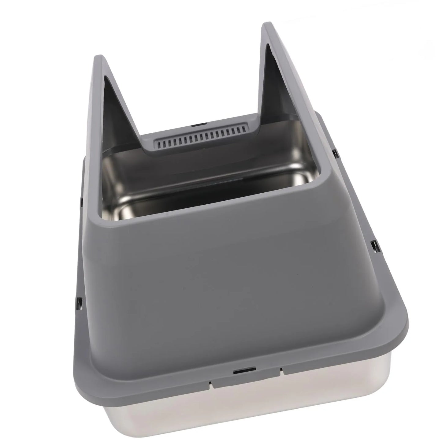 Stainless Steel Enclosed Litter Box Spacious Easy Access Removable Sturdy High Sides Stainless Steel Litter Box for Large Cats