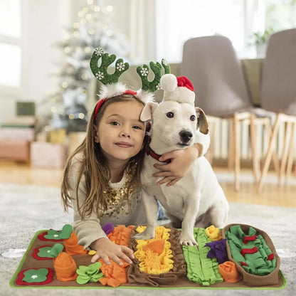 Pet Dog Snuffle Mat Slow Feeding Training Toy for Indoor/Outdoor Activities Wool Fleece Dog Puzzle Toy Pet Stuffy Foraging Pads