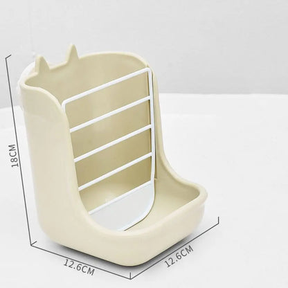 Hanging Rabbit Cage Bowl Anti Scratching Frame Rack 2 in 1 Food Trough Large Capacity Fixable Grass Feeding Rack Bunny
