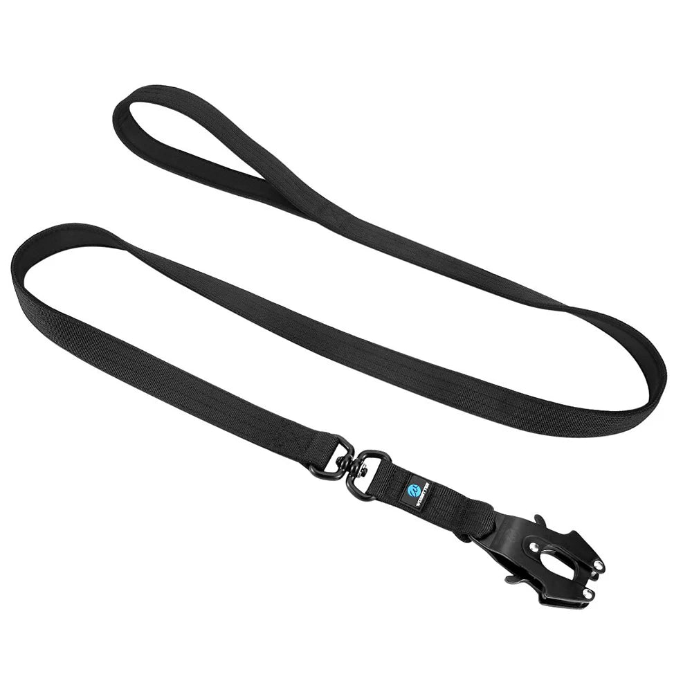 5Ft Nylon Large Dog Leash Tactical Frog Clip Metal Padded Control Handle Durable Military German Shepard Rope Training Supplie