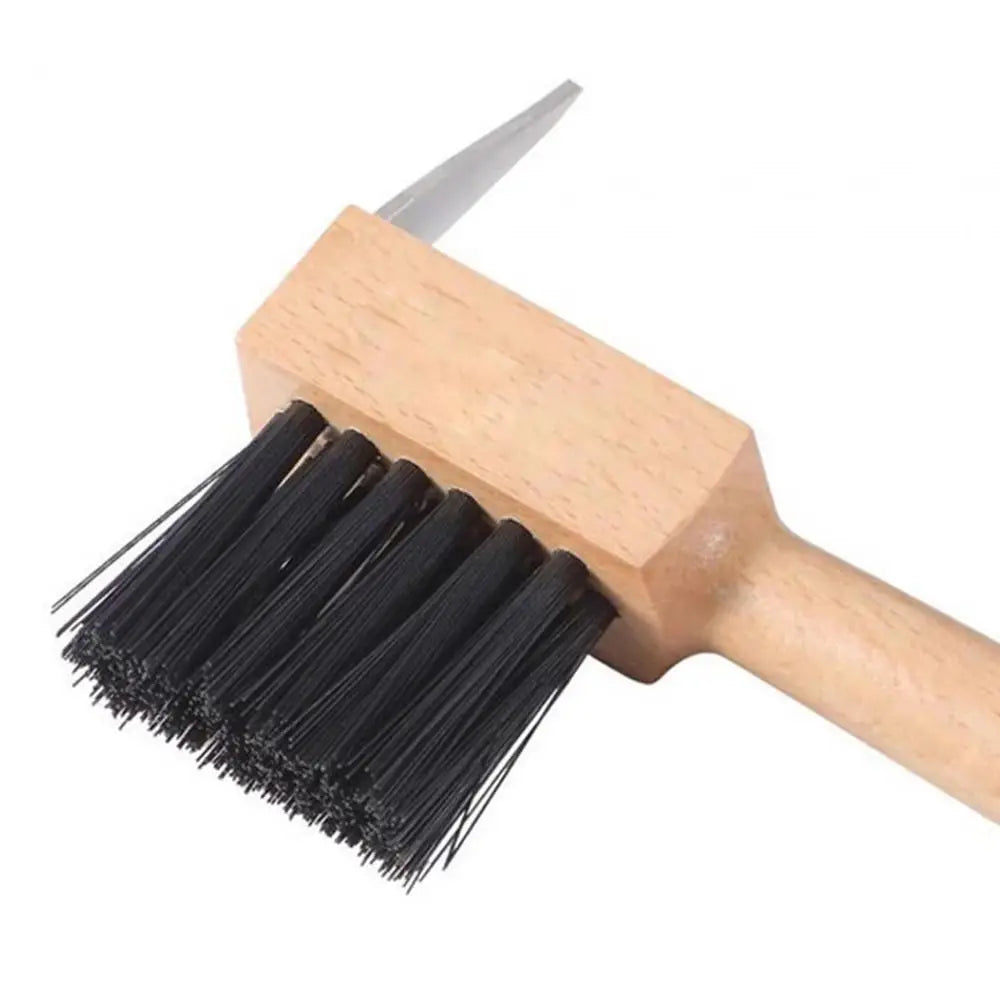 Wooden Handle Horses Hoof Pick Grooming Brush Farming Tools Hoof Cleaning Brush Trimming Stainless Steel Horses Grooming Pick
