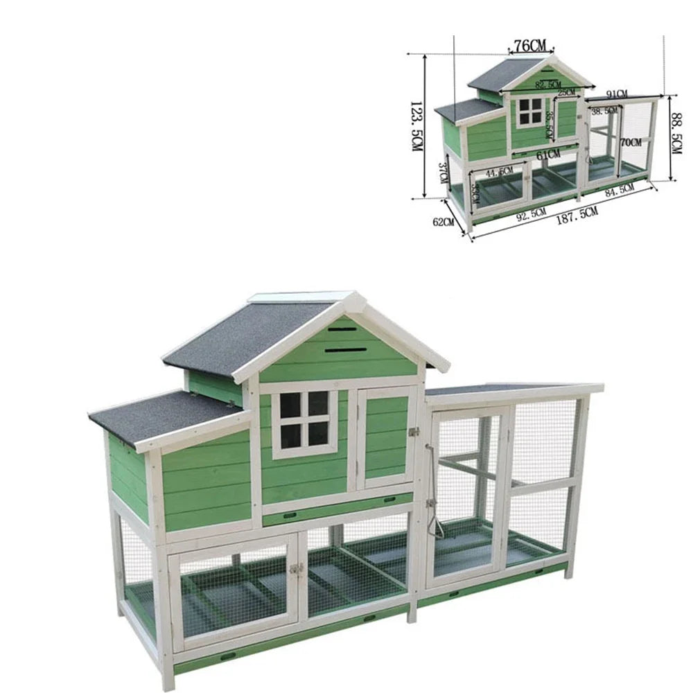 Wholesale Luxury Wooden Outdoor Waterproof Large Rabbit Cage Pet Cage House Chicken Coop