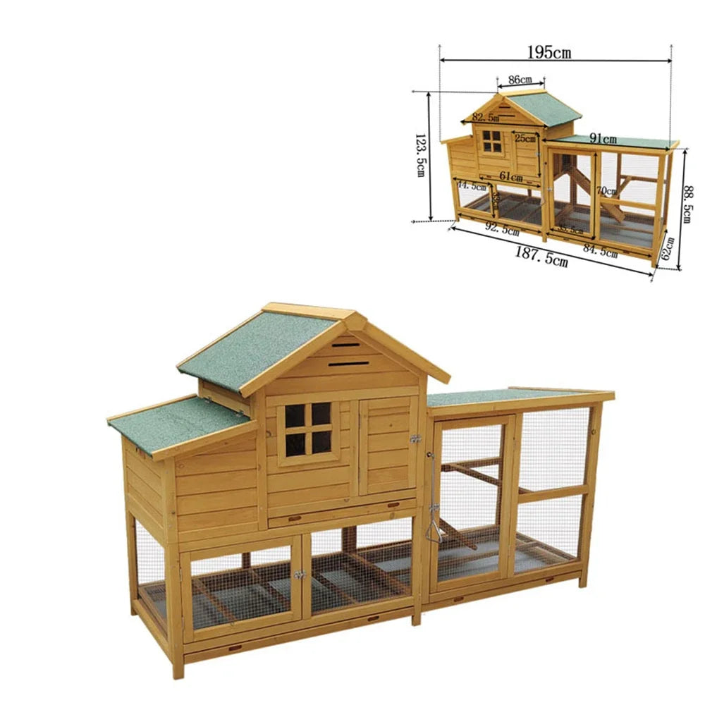 Wholesale Luxury Wooden Outdoor Waterproof Large Rabbit Cage Pet Cage House Chicken Coop