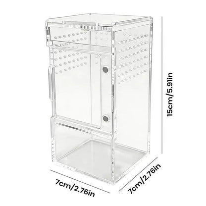 Spider Enclosure Clear Acrylic Reptile Box with Vent Sliding Lid Cage for Jumping Spider Tortoise Snake Gecko Crab Habitat
