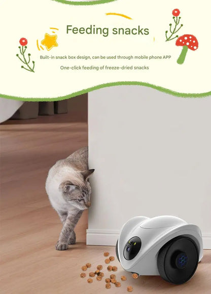 Whole House Mobile Walking Robot with Security Smart Camera for Specific Pet Monitoring & Playing With Remote Laser & Feeding