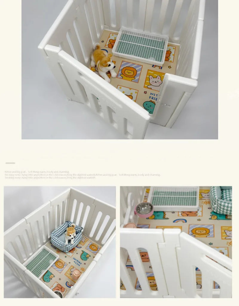 Open Top Small Dog Indoor Cage 66CM Away From Door Plastic Fence Eco-friendly Dog Cage Pet Animal Products Supplies Accessories