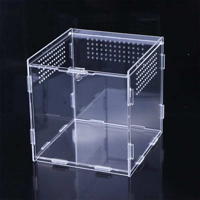 Acrylic Transparent Reptile Breeding Box Terrarium Habitat Insect Spider Lizard Scorpion Feeding Cage Arboreal Enclosure Case