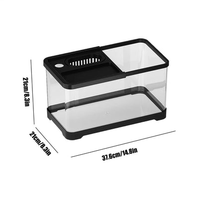 Small Fish Tank Kit LED Fish Tank Kit With Filtration System Underwater Landscape Decoration Compact Glass Aquarium Set For Den