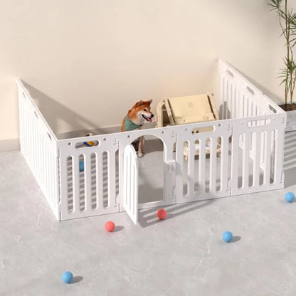 Large Space Dog House Isolation Protecting Dog Fences Indoor Dog Specific Fence Free DIY Assembly Pet Fence with Lid Design