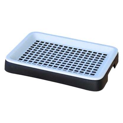 Rabbit Litter Tray Rabbit Toilet Portable with Grate Double Layer Guinea Pig Litter Pan Bunny Potty for Small Animals Ferrets