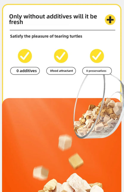 Premium Turtle Food-Dried Shrimp, Mealworms, Freeze-Dried Fish & Insects for Aquatic Turtles, Baby Turtles, and Snapping Turtles