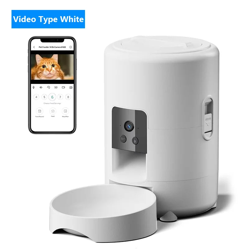 2L APP Control Automatic Pet Feeder Button Version Auto Cat Food Dispenser Smart Control Pet Feeder Dry Food Bowl for Cats Dogs