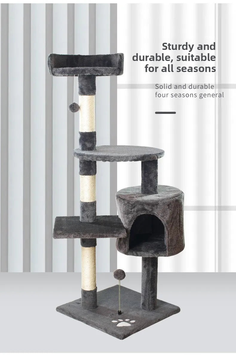 Winter cat climbing frame, wrapped in fabric for warmth, cat villa, cat nest, cat tree, cat jumping platform, pet toys