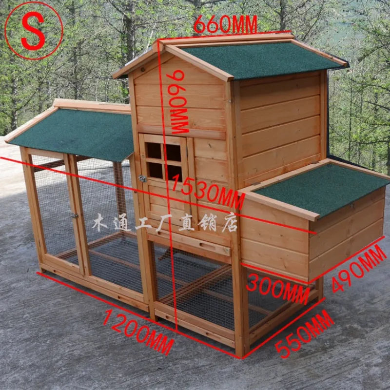 Wooden chicken cage Outdoor wholesale chicken nest Rabbit nest Wooden duck Hamster large pigeon Family
