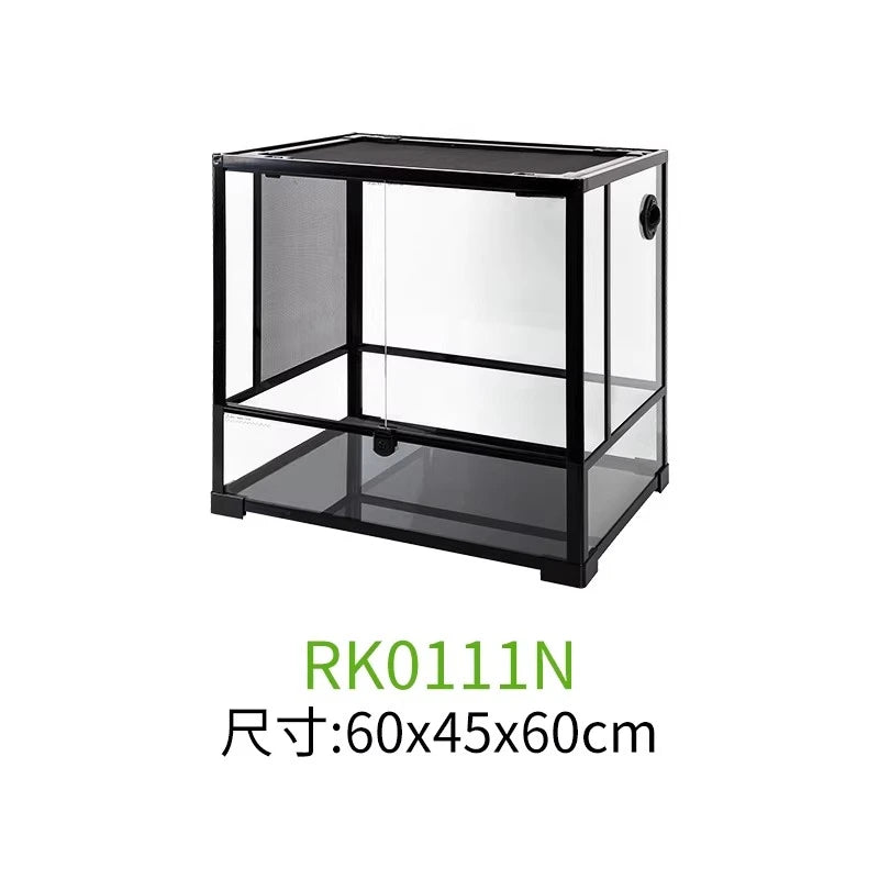 Detachable Glass Climbing Pet Breeding Box for Lizard Tortoise Snake Tree Frog Hamster,Multi Purpose Reptile Small Animal Tank