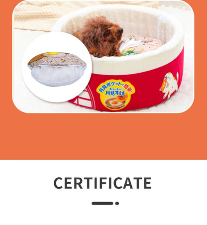 Pets Dog Cat House Kennel Super Large Instant Noodle Warm Dog Cat Nest Beds Cushion Udon Cup Noodle Pet Bed Cozy Nest