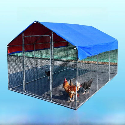 Outdoor Large Chien Coop Ventilated Poultry Cage Rainproof Chien ed Mobile Installation Durable Galvanized Steel Material
