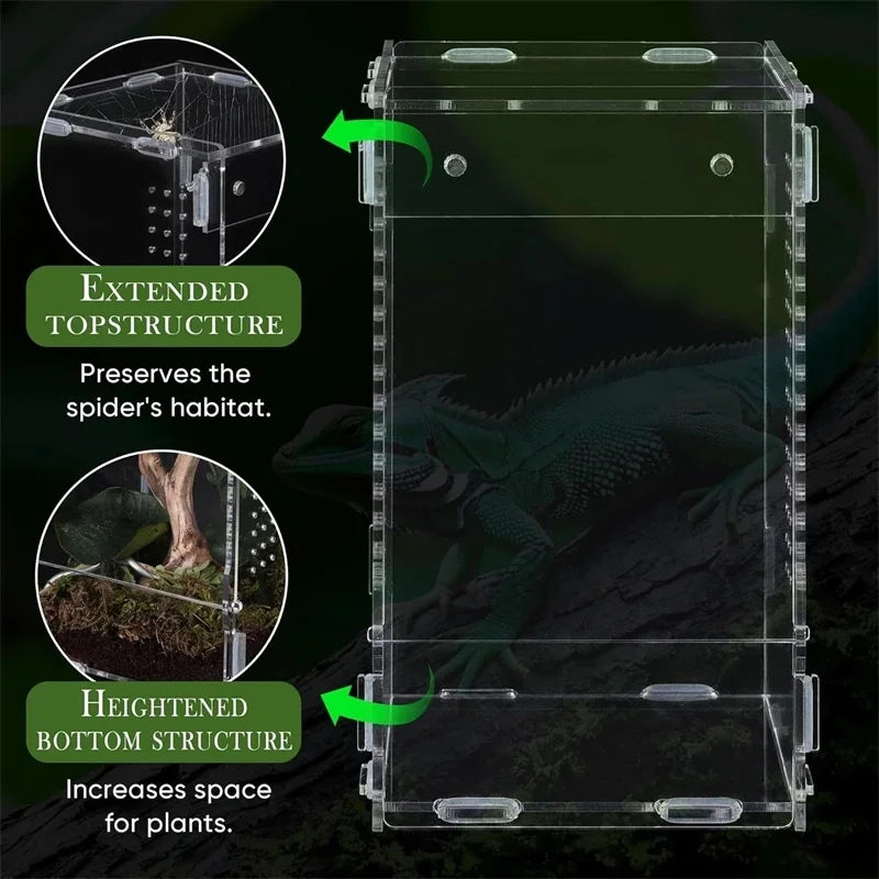 High Clear Acrylic Jumping Spider Terrarium For Insects Frogs Reptiles Pet Enclosure Ideal For Home Table Decor Hobbyists