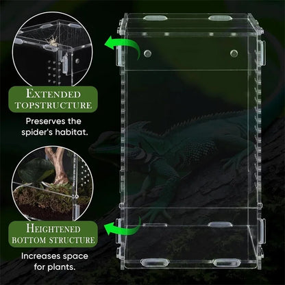 High Clear Acrylic Jumping Spider Terrarium For Insects Frogs Reptiles Pet Enclosure Ideal For Home Table Decor Hobbyists