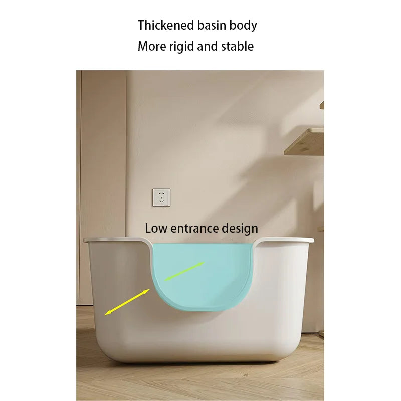 Oversized Cat Litter Box Extra Large Semi-Closed Open Cat Toilet Anti-Splash Young Cat Litter Box for Cat LitterBox Pet Supplies