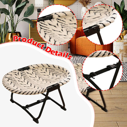 Portable Pet Bed Elevated Iron Frame Dog Cot Heavy Duty Pet Furniture for Small Medium Cats