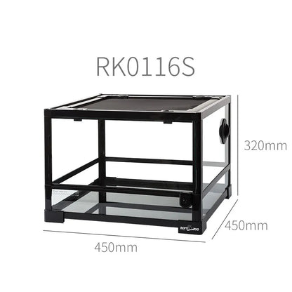 Glass Insulated Reptile Tank for Turtle Tortoise Lizard and Chameleon,Crawling Pet Breeding Box with Heat Retention Structure