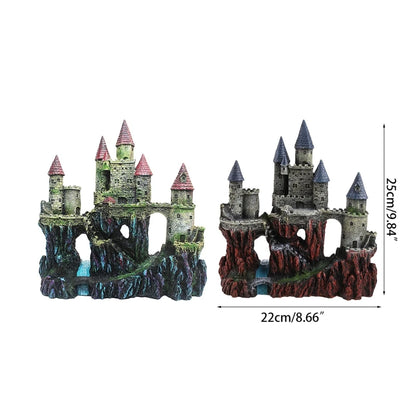 Aquarium Decoration Antique Castle Safe for Freshwater and Saltwater Fish Tank