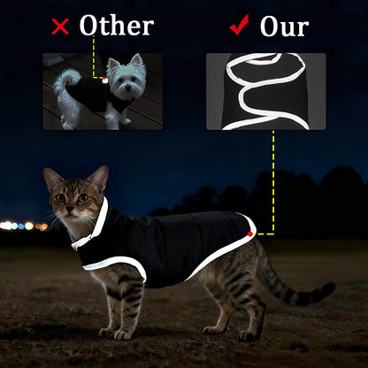 Reflective Pet Clothes Cute Windproof Reversible Kitten Jacket Coat Winter Warm Thicken Fleece Cat Costume For Small Cats Sphynx