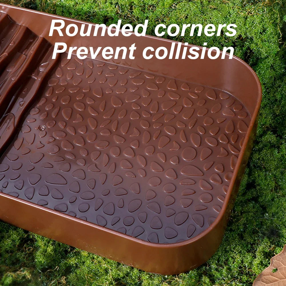 1 PC Plastic Ladder Climbing Turtle Bath Basin Water Food Basin for Small Pets Tortoises Reptiles Lizards Ornaments All Seasons