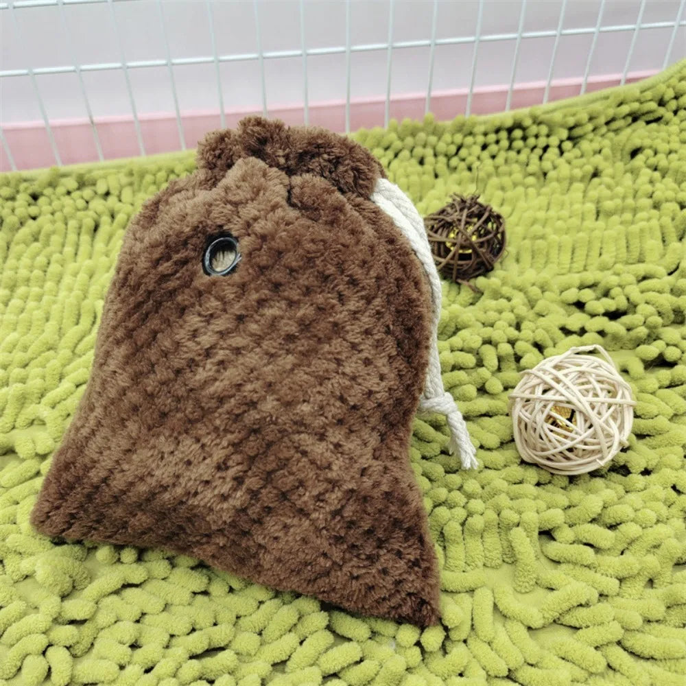 Sugar Glider Pouch Warm Cotton Sugar Glider Nest Portable Sugar Glider Cage Carrier Bag With Drawstring For Squirrels Marmosets
