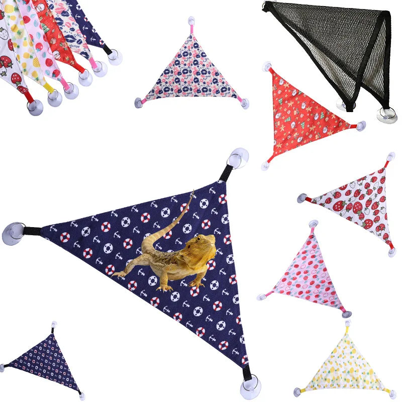 1pc Bearded Dragon Hammock Lizard Lounger Ladder Hanging Bed Accessories Reptile Habitat Terrarium Decoration