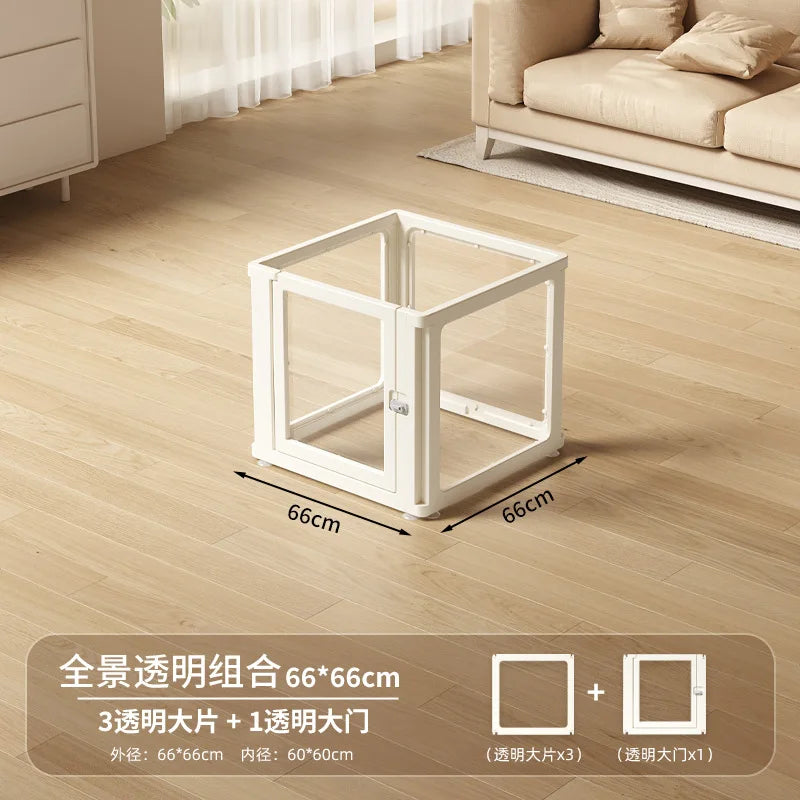 ‌Transparent Acrylic Dog Playpen Safety Pet Fence Non-Scratch Durable Kennel Easy-Clean Indoor House Removable Panels