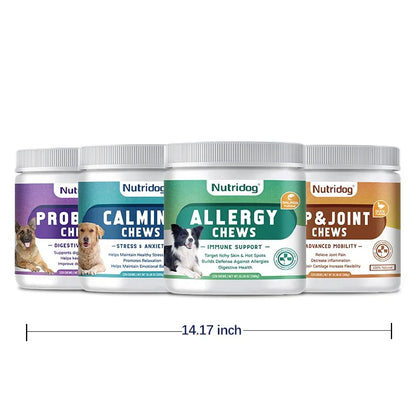 Anti-allergic & hip joint & calming & probiotic dog food for dogs full stage comprehensive nutrition-120 soft chews