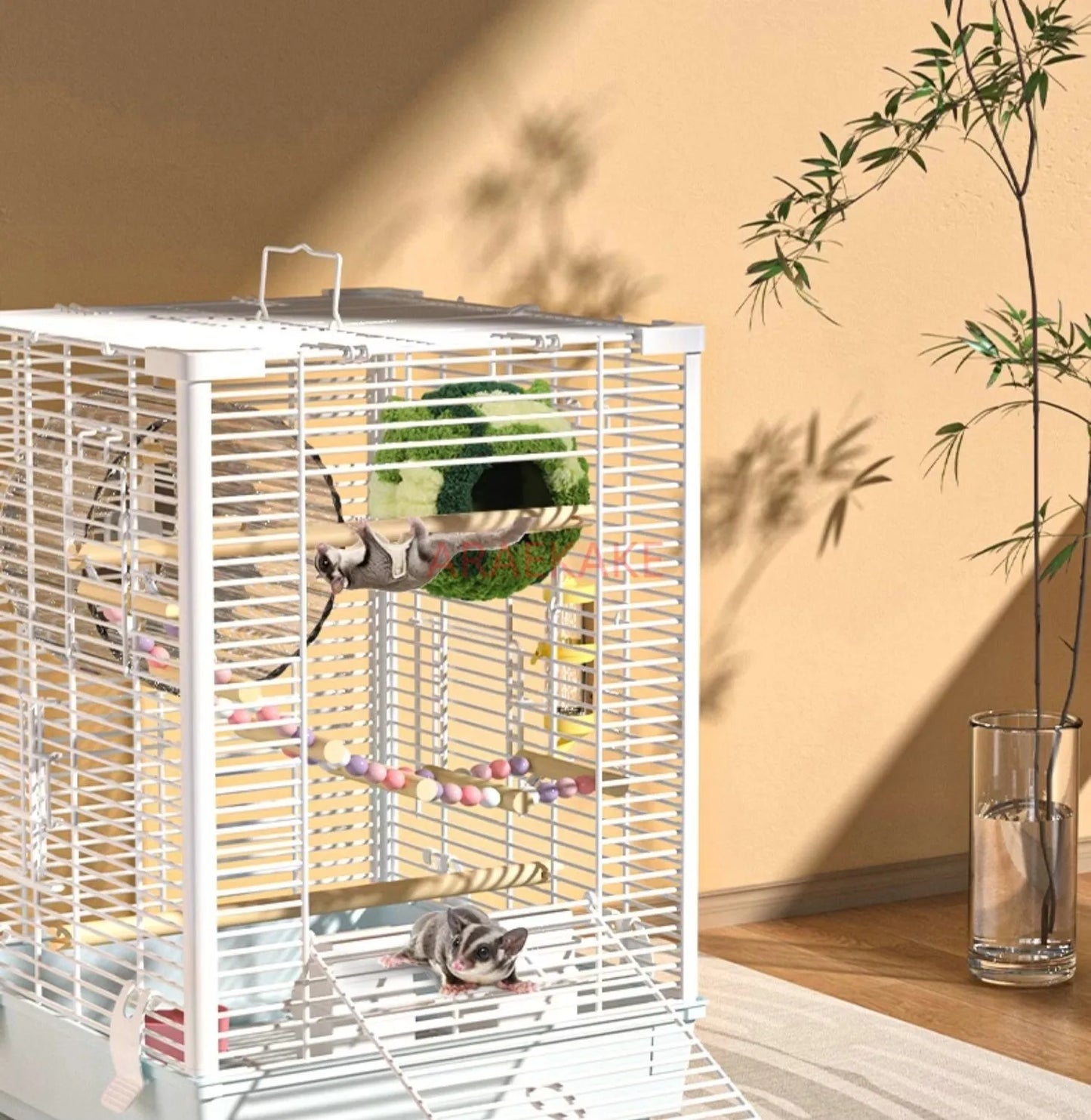 Honey bag glider breeding cage, special insulation and encryption cage for flying mice, flower branch rat wire cage, squirrel